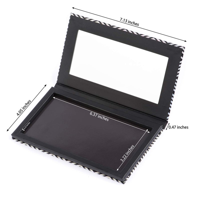 Allwon Magnetic Palette Black Empty Makeup Palette with Mirror and 20Pcs Adhesive Empty Palette Metal Stickers for Eyeshadow Lipstick Blush Powder - Image 4